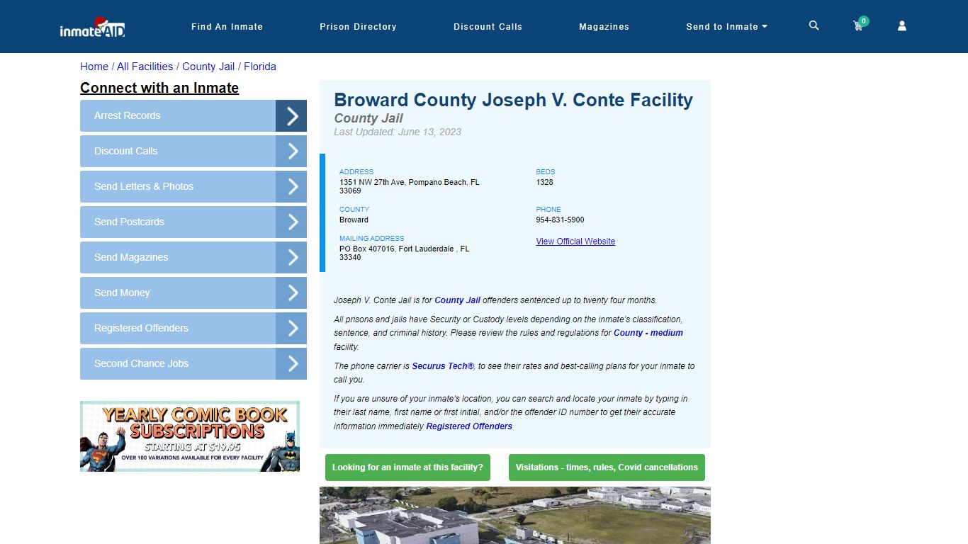 Broward County Joseph V. Conte Facility - Inmate Locator - Pompano ...